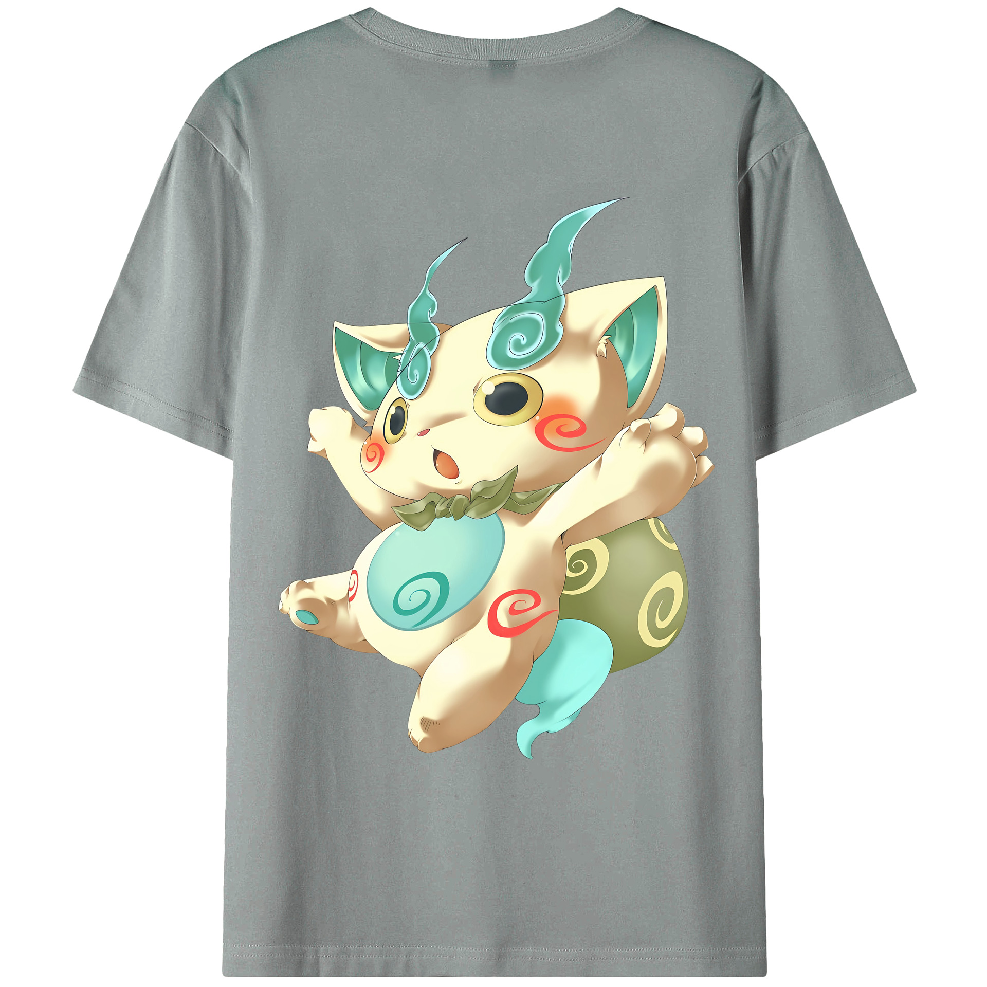 （画像用） 妖怪ウォッチ Yo-kai Watch 綿100％ メンズ半袖Tシャツ（バックプリント） 通気性
